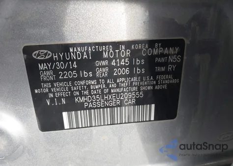 2014 Hyundai Elantra Gt из США, поврежденный, VIN KMHD35LHXEU209555